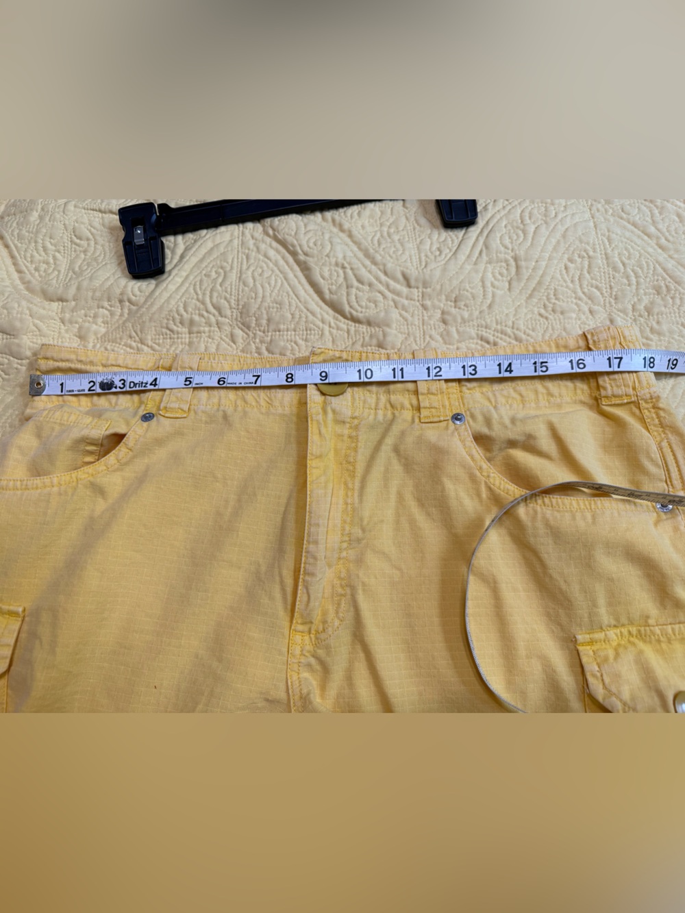 H016 BDG L w18 Yellow Cargo Bermuda Shorts Pants - Picture 6 of 12